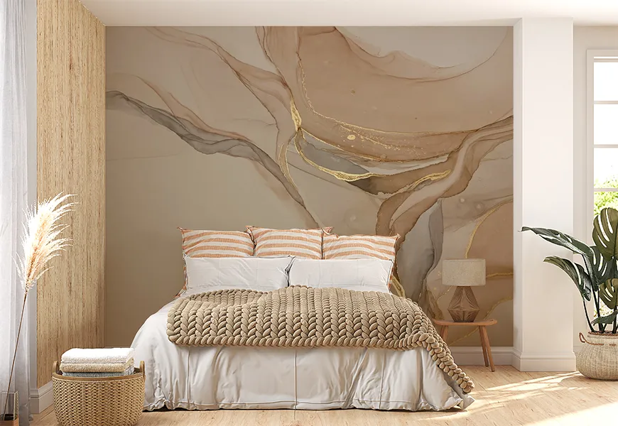 پوستر دیواری اتاق خواب عروس و داماد طرح سنگ مرمر اکرلیک